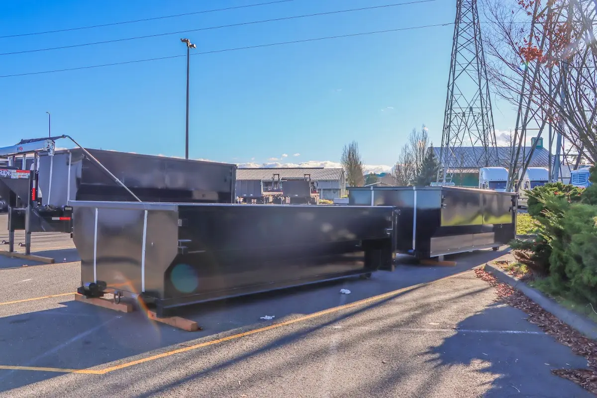 Roll-off dumpster ready for waste disposal at job site for Construction Dumpster Rental in Mount Hope